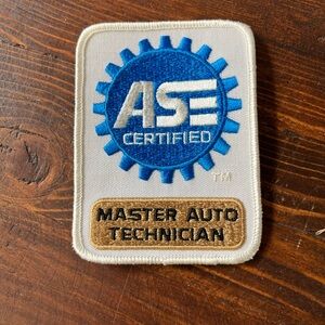 ASE Certified Master Auto Technician Embroidered Patch - Blue & Gold